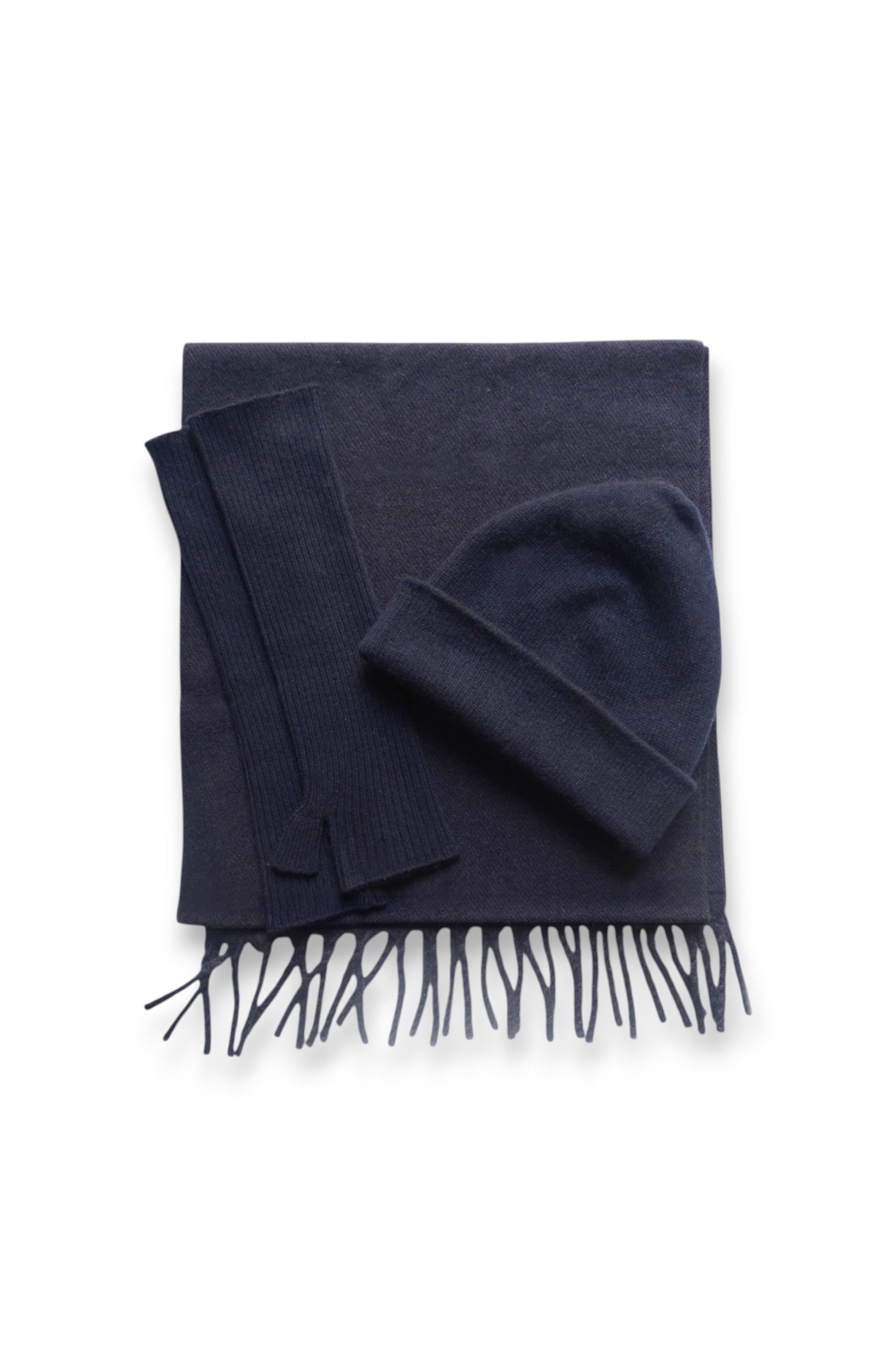 Winter set W in women's cashmere - dark navy - Mahogany