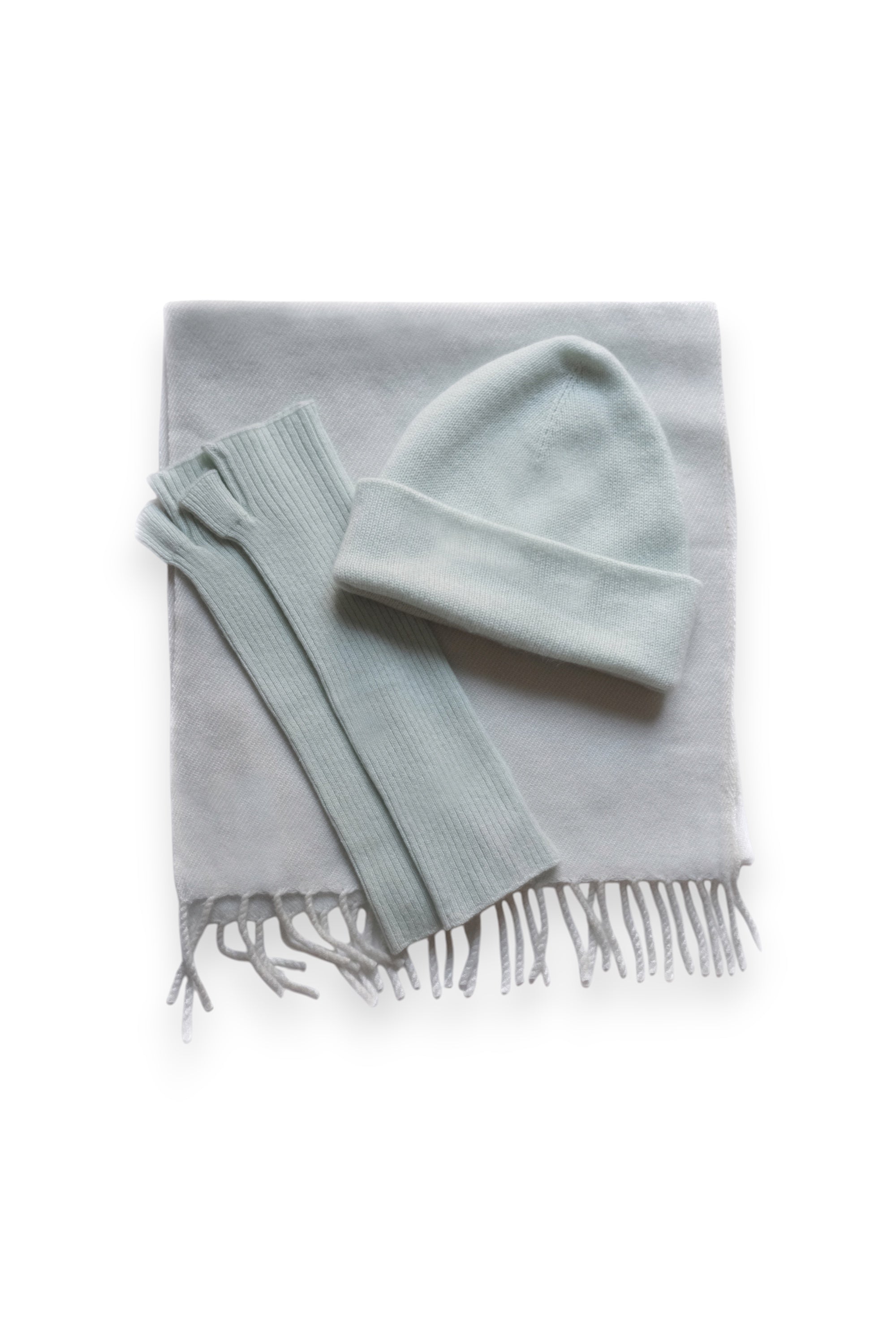 Winter set W in cashmere for women - aqua - Mahogany