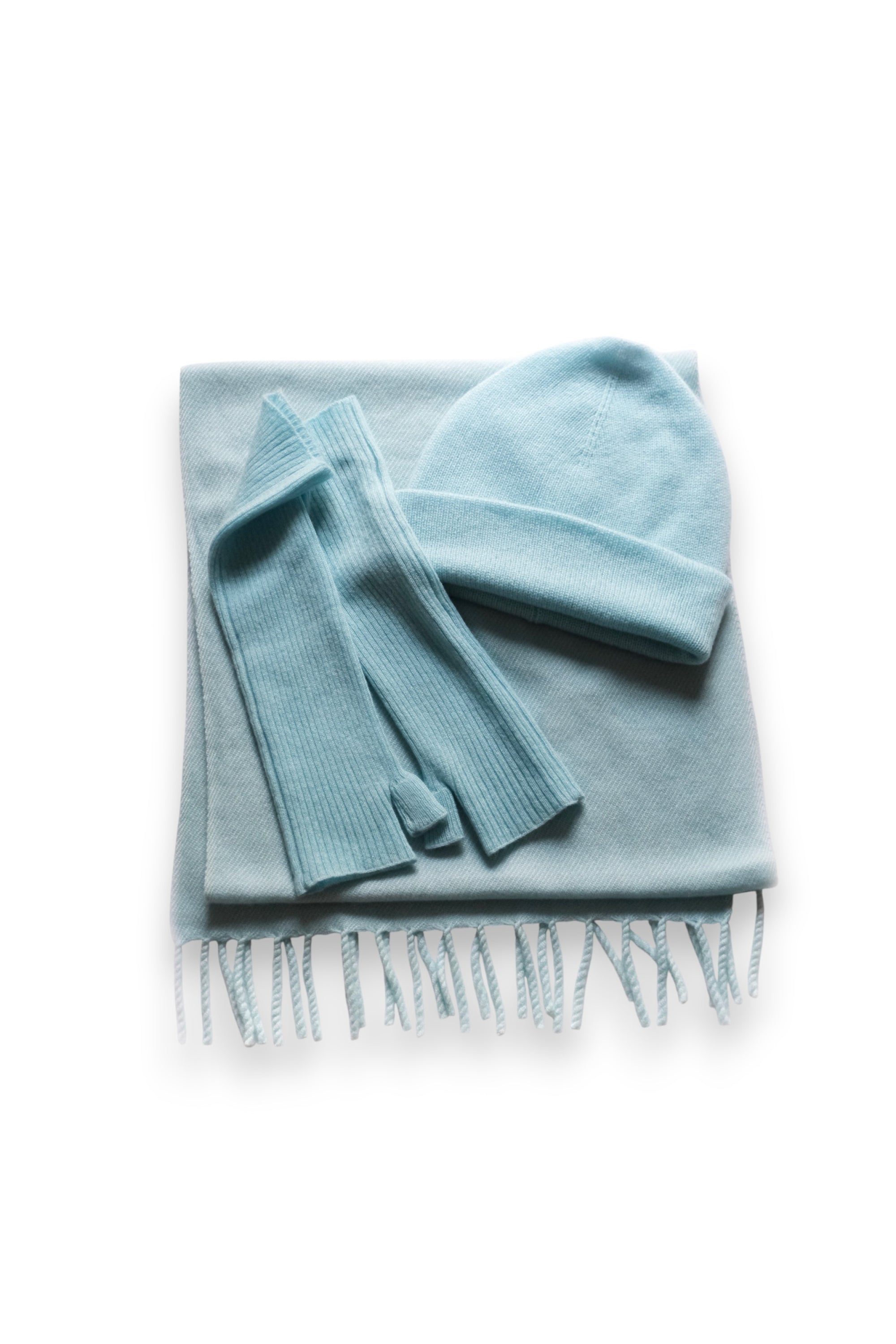 Winter set W in women's cashmere - tourmaline - Mahogany