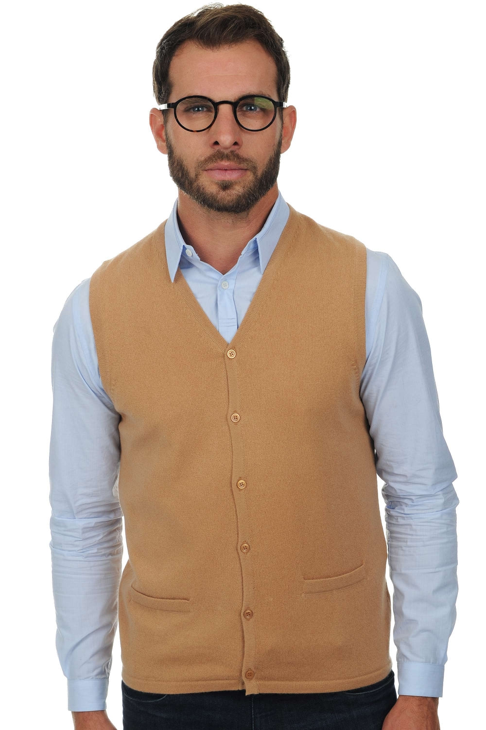 Basile men's cashmere jumper - camel - Mahogany