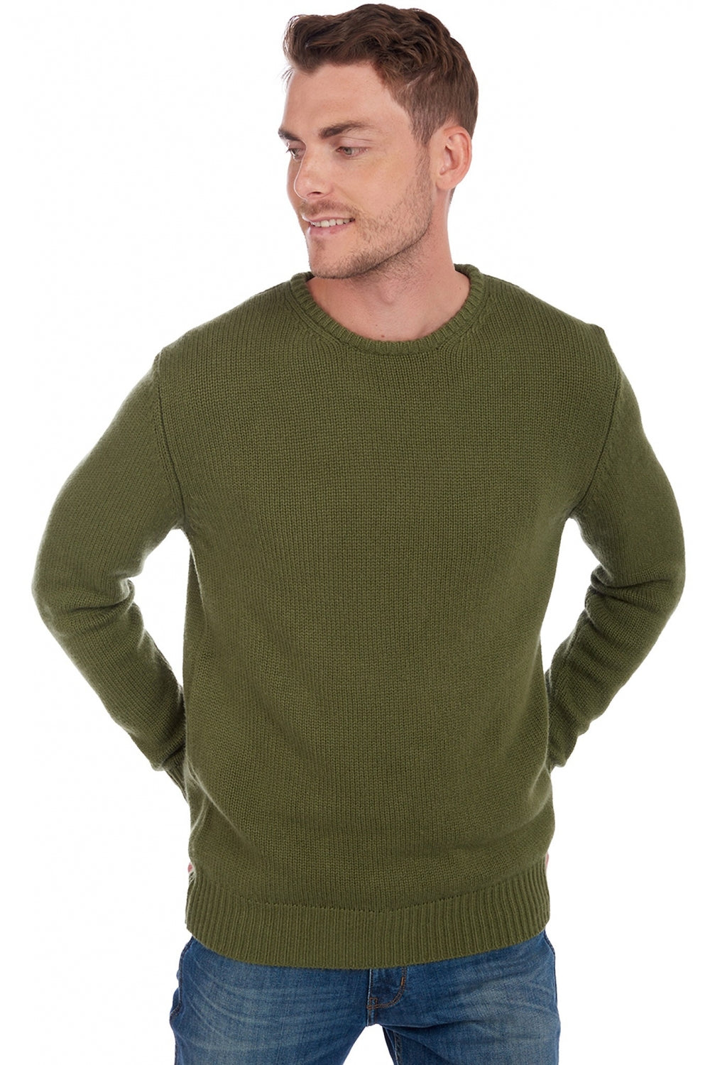 Bilal men's cashmere jumper - khaki - Mahogany