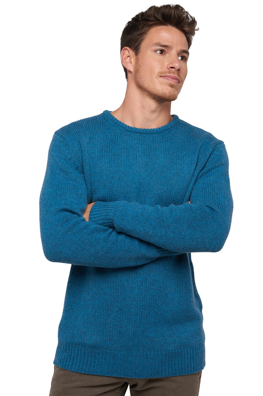 Bilal men's cashmere jumper - manor blue - Mahogany