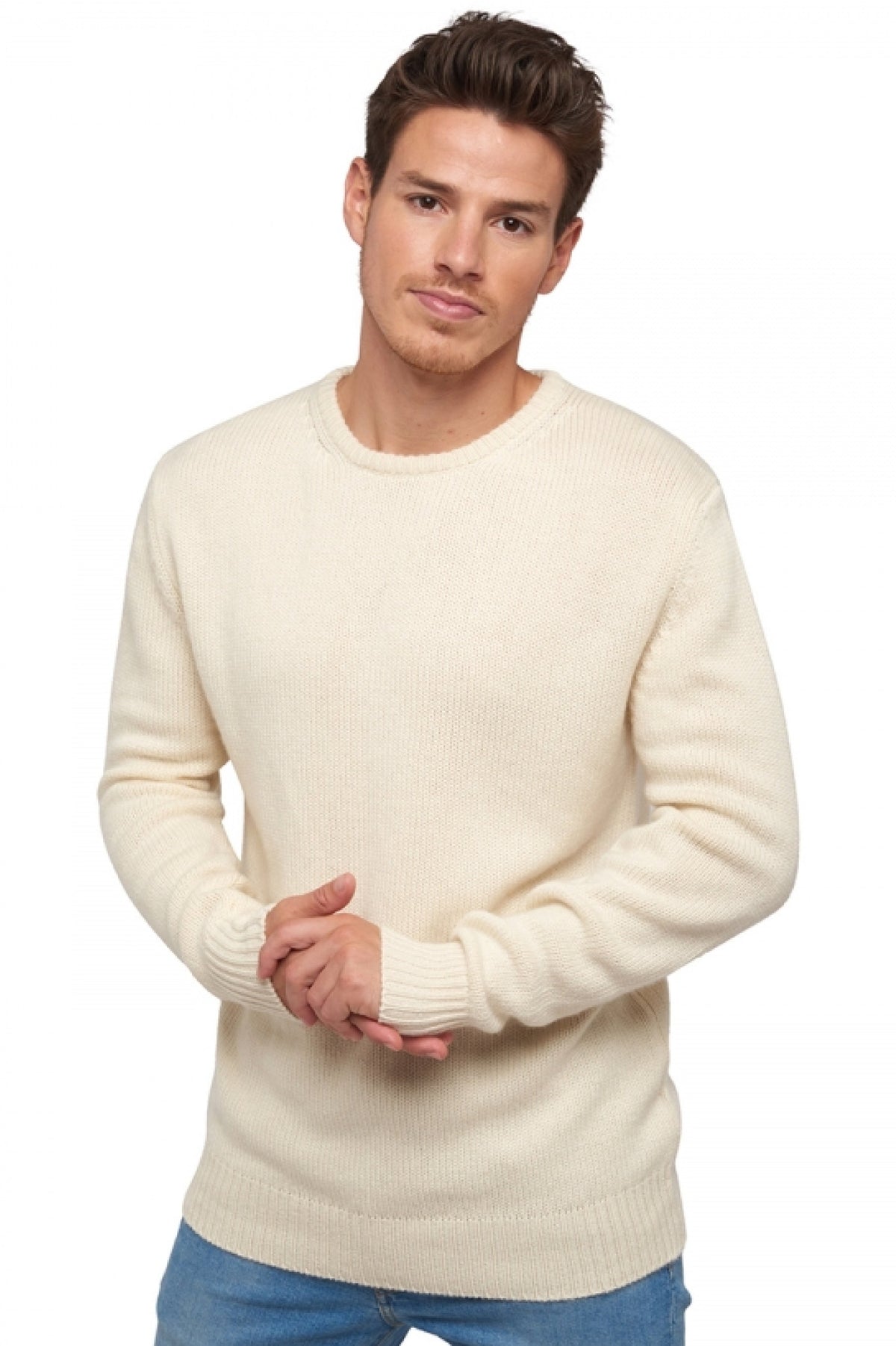 Bilal men's cashmere jumper - natural écru - Mahogany