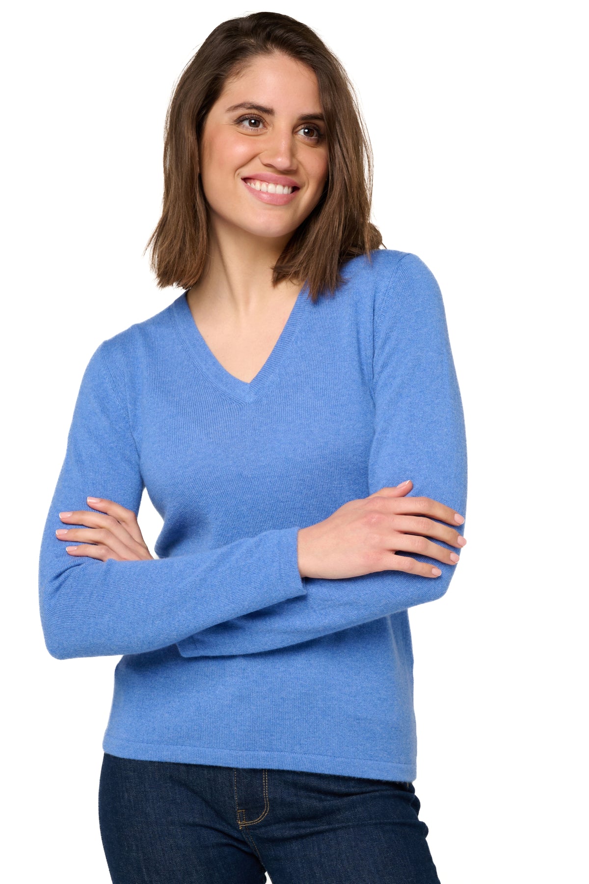 Emma women's cashmere - View 1 - marl blue - Mahogany