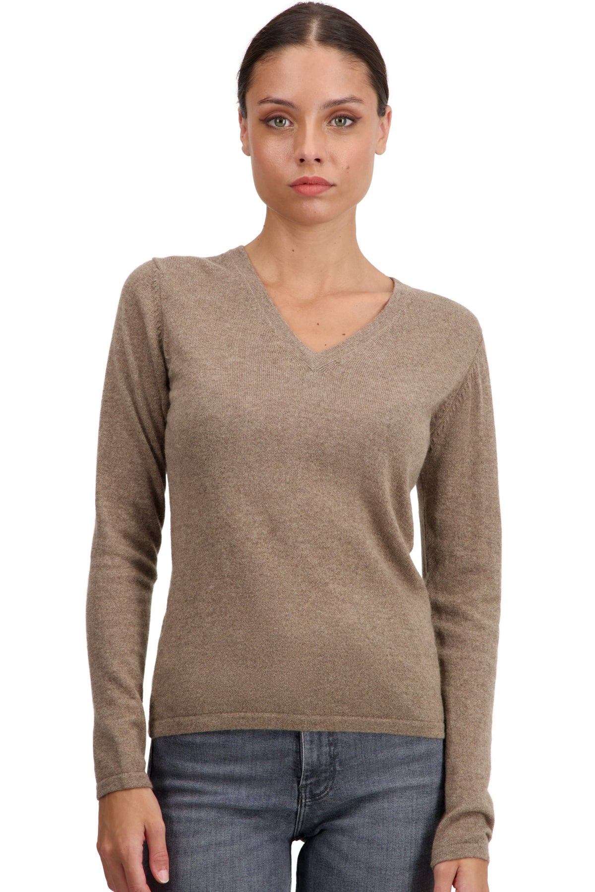 Emma in cashmere for women - natural terra - Mahogany