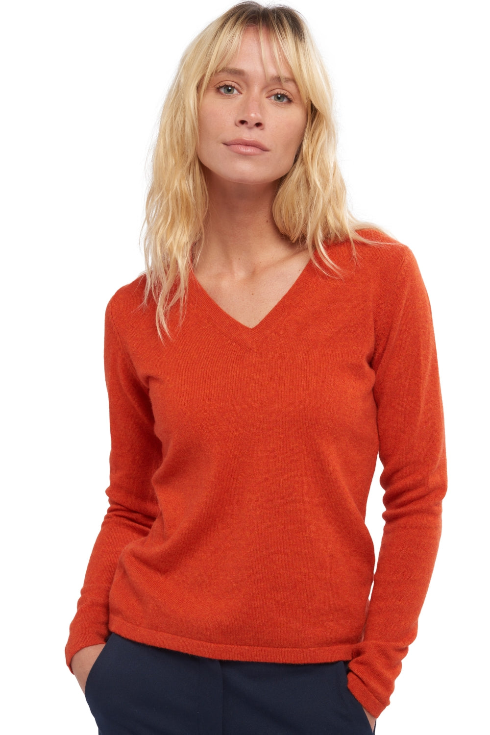 Emma in cashmere for women - paprika - Mahogany