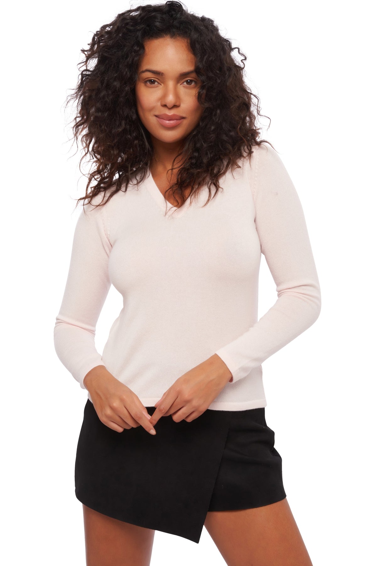 Emma in cashmere for women - pale pink - Mahogany