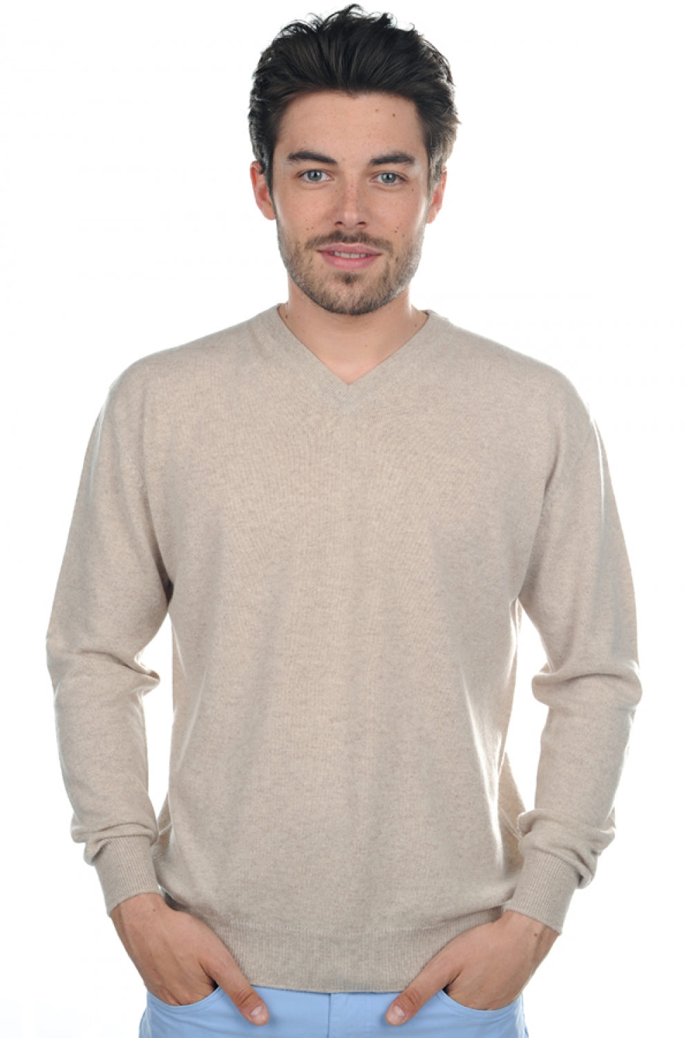 Gaspard men's cashmere - natural beige - Mahogany