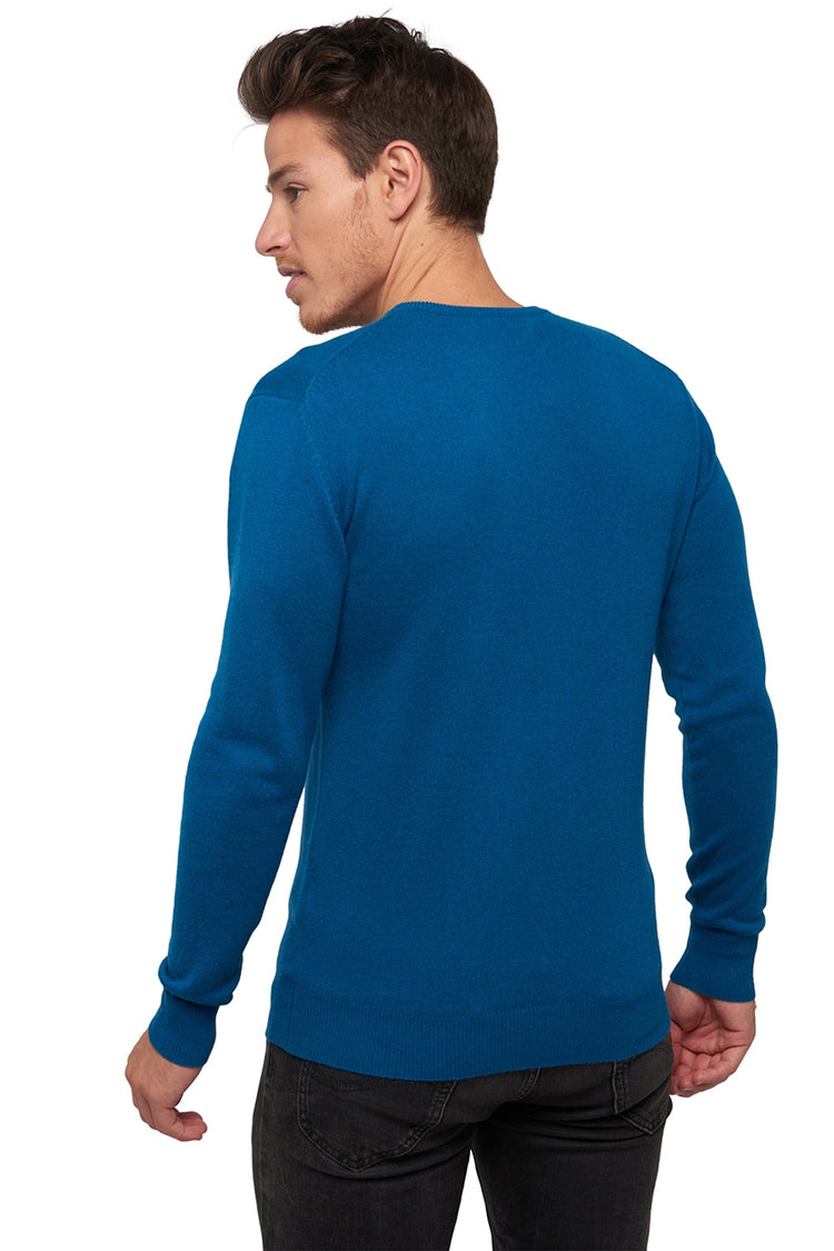 Keaton men's cashmere jumper - View 1 - teal - Mahogany