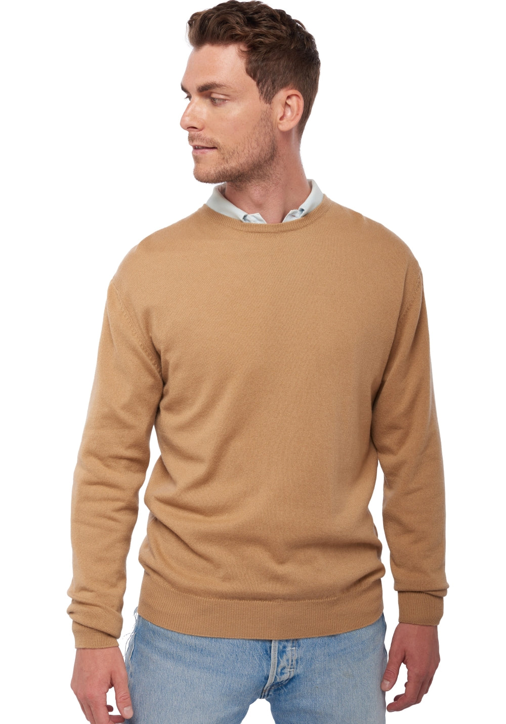 Keaton men's cashmere - camel - Mahogany