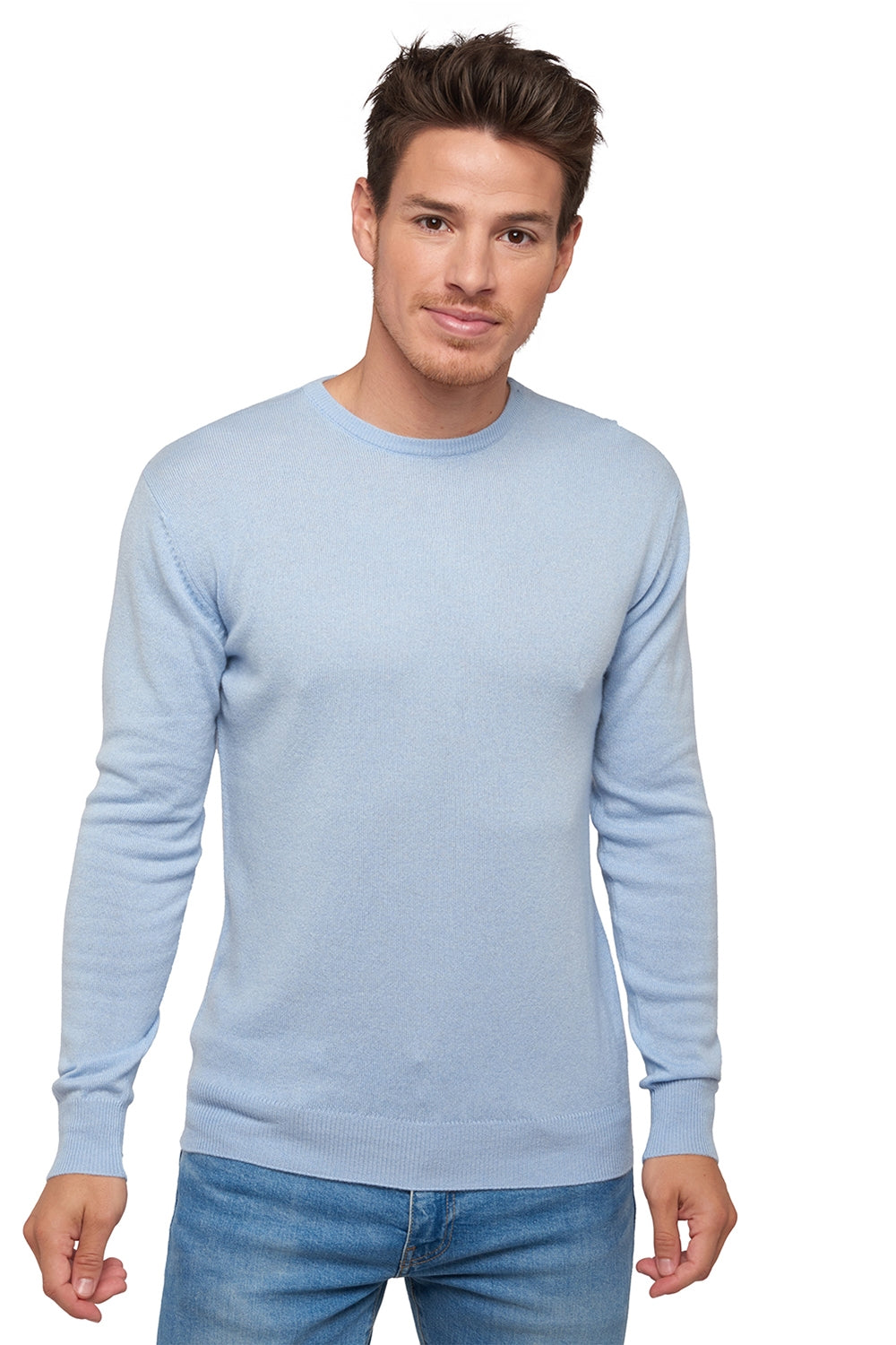 Keaton men's cashmere - sky - Mahogany