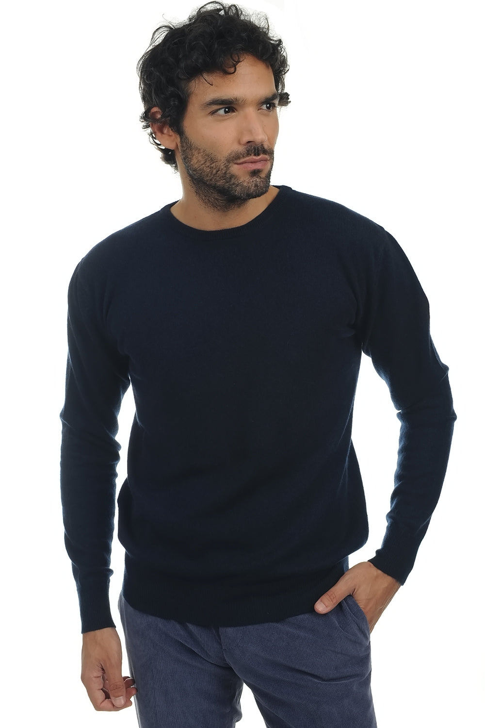 Keaton men's cashmere - dark navy - Mahogany