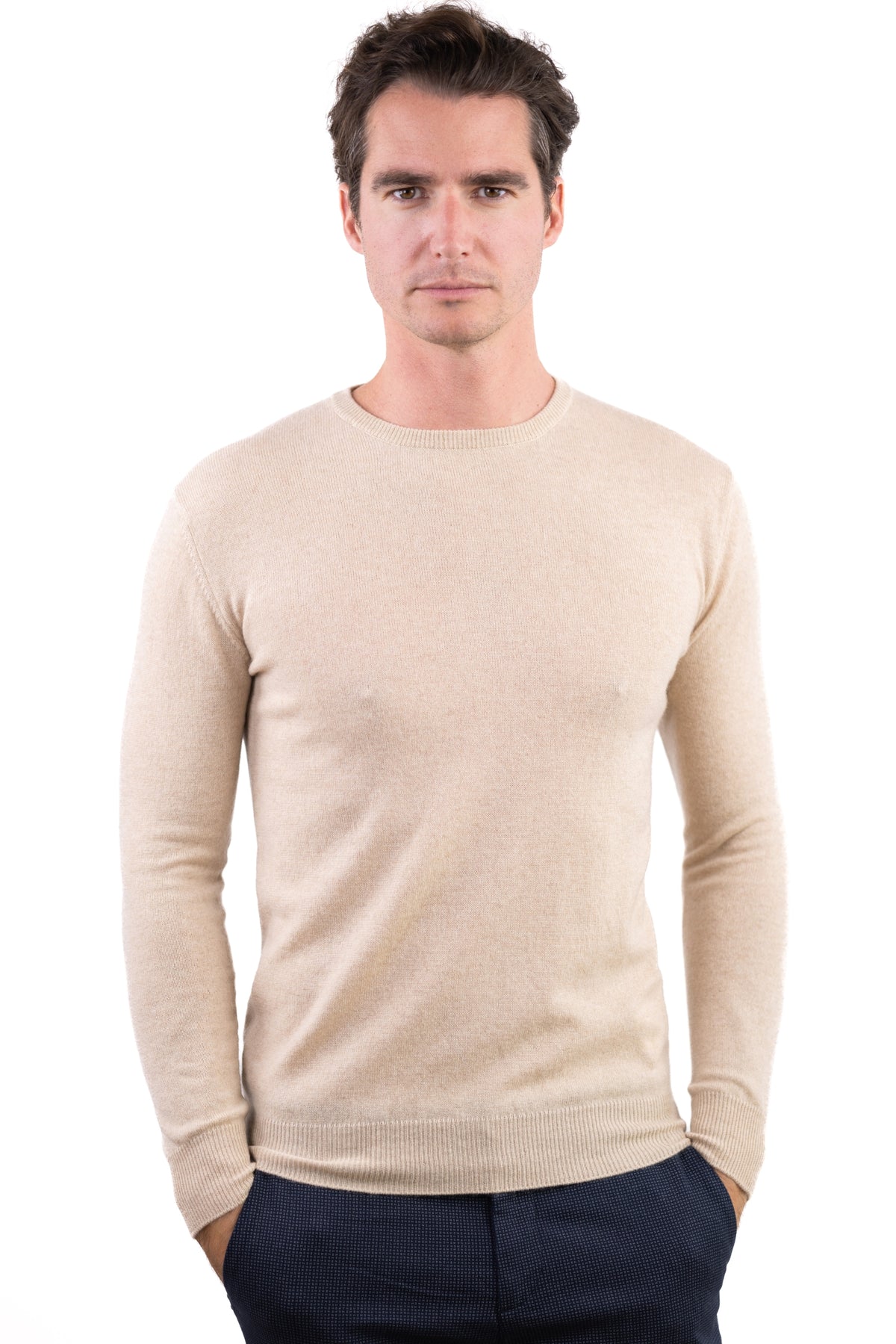Keaton men's cashmere - natural beige - Mahogany