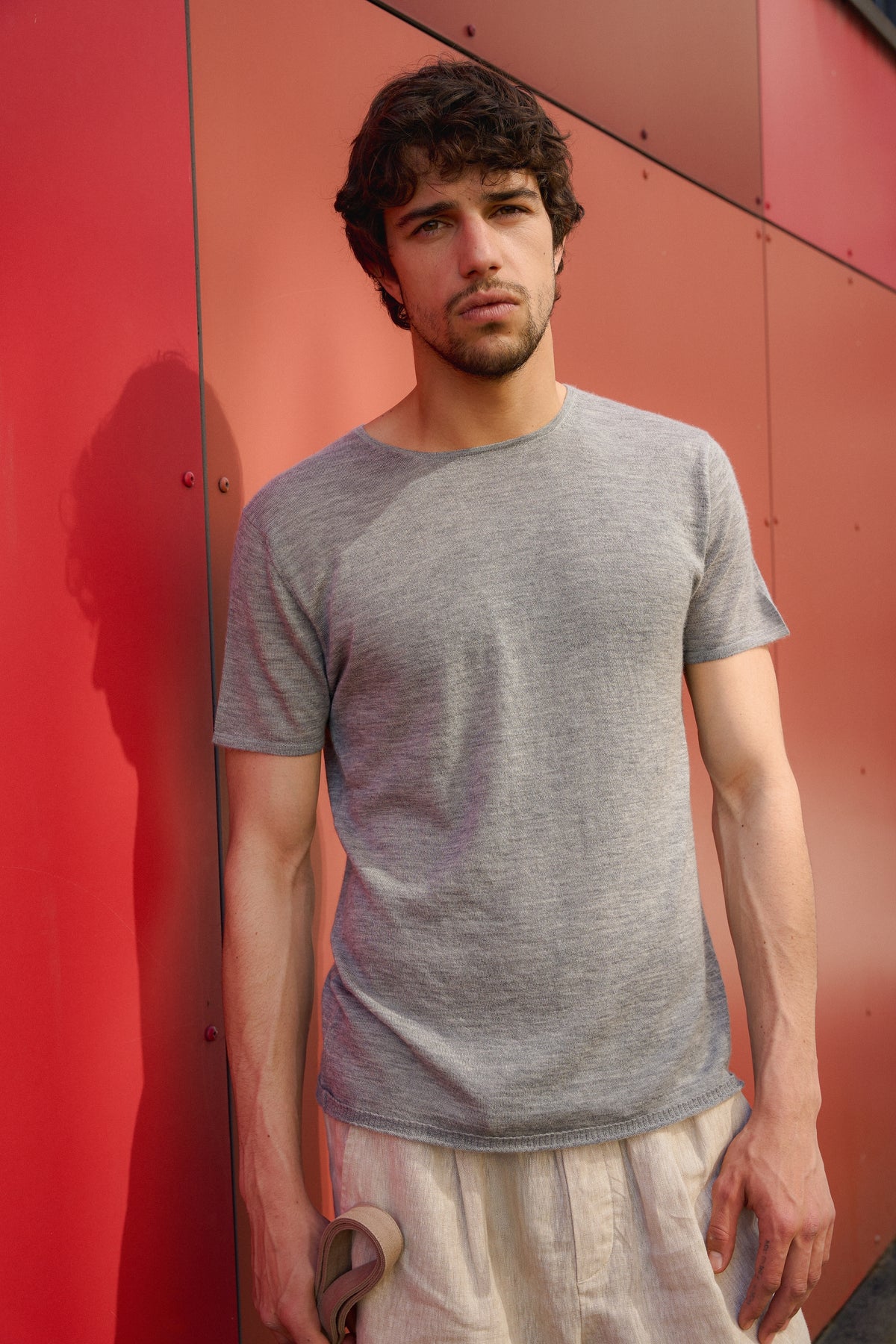 Lilian men's cashmere down - flecked grey - Mahogany