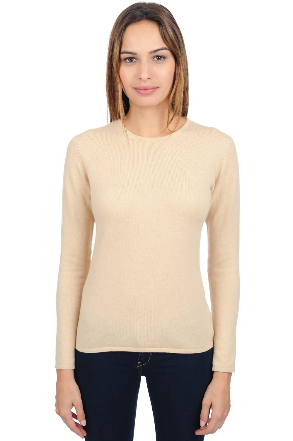 Line women's cashmere jumper - honey - Mahogany