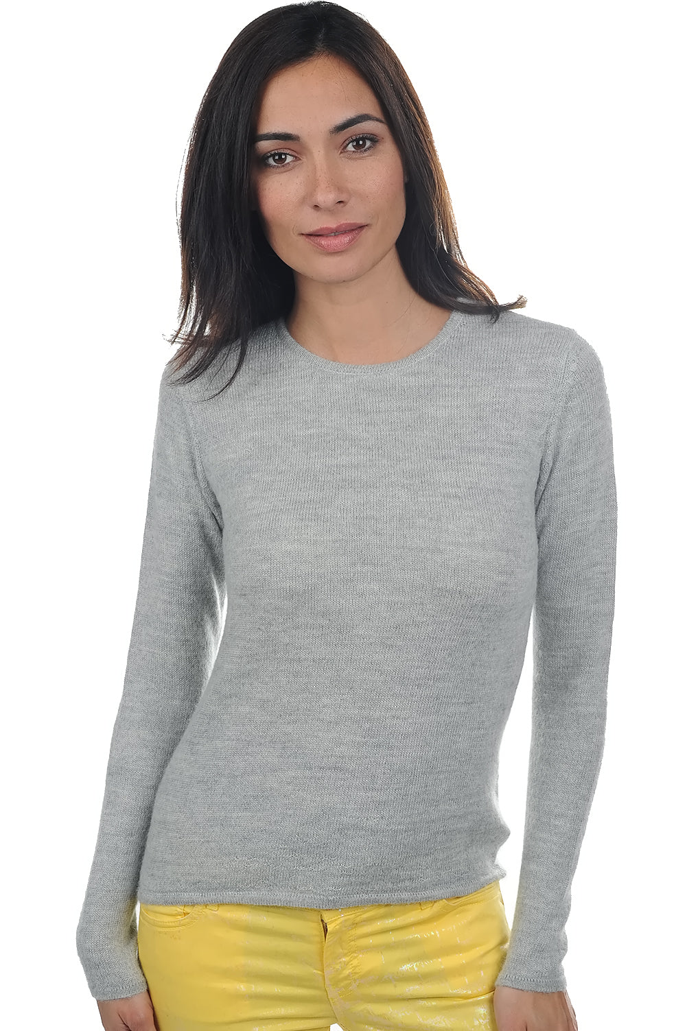 Line-Alpaga in baby alpaca women's - flecked flannel - Mahogany