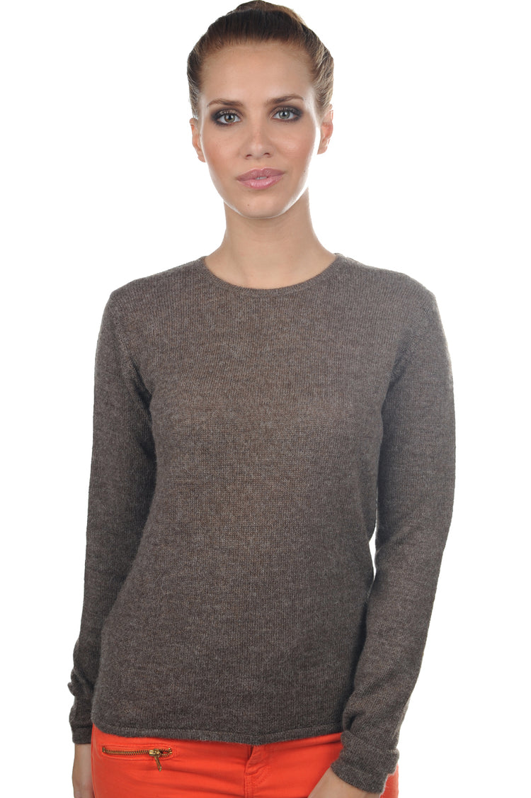 Line-Alpaga in baby alpaca women's - natural - Mahogany