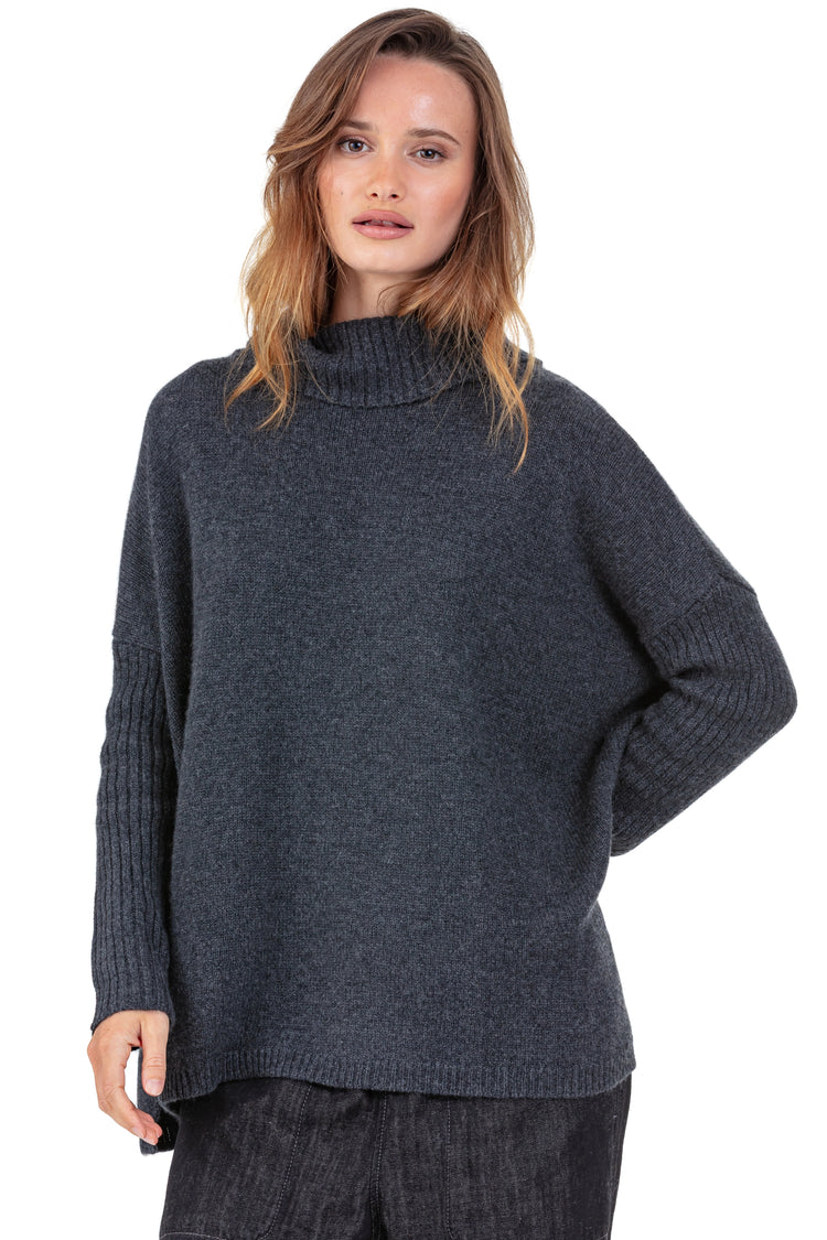 Paprikae in cashmere for women - View 1 - anthracite marl - Mahogany