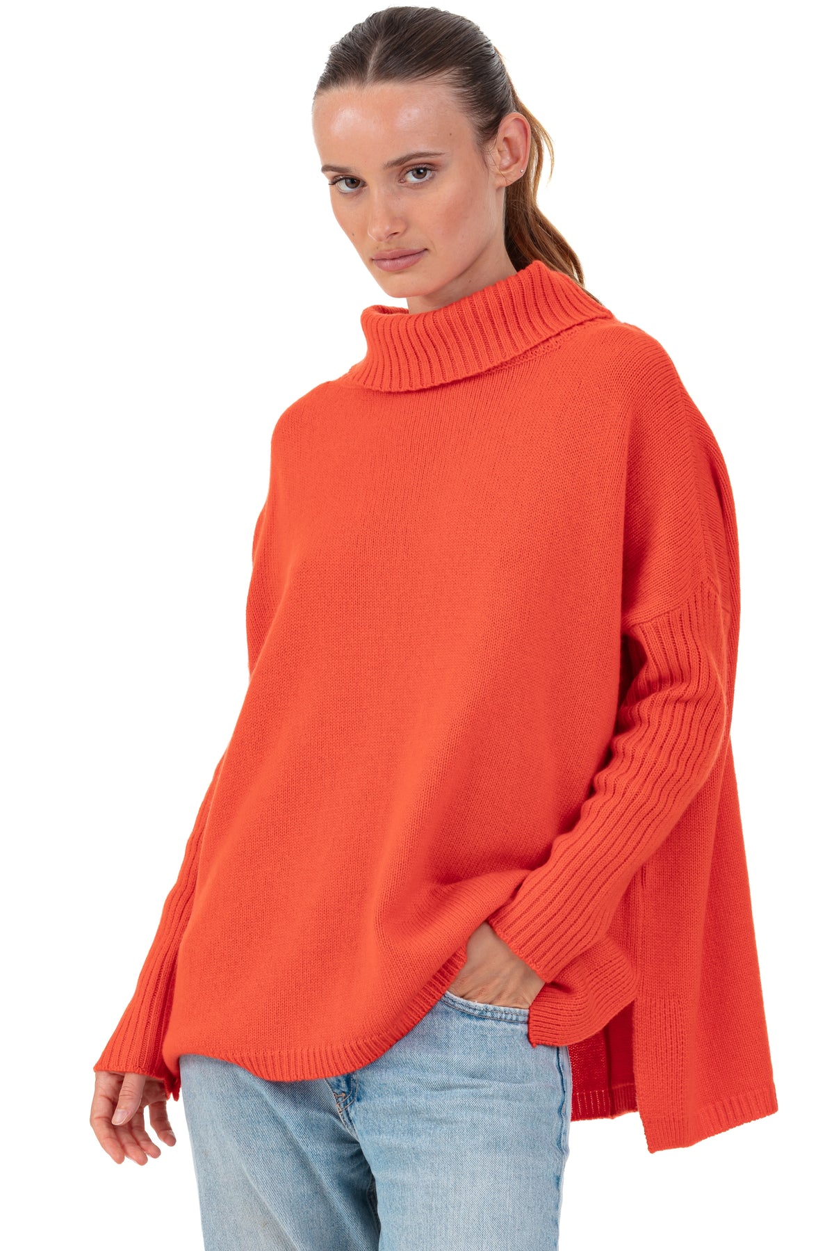 Paprikae cashmere women's jumper - bloody orange - Mahogany