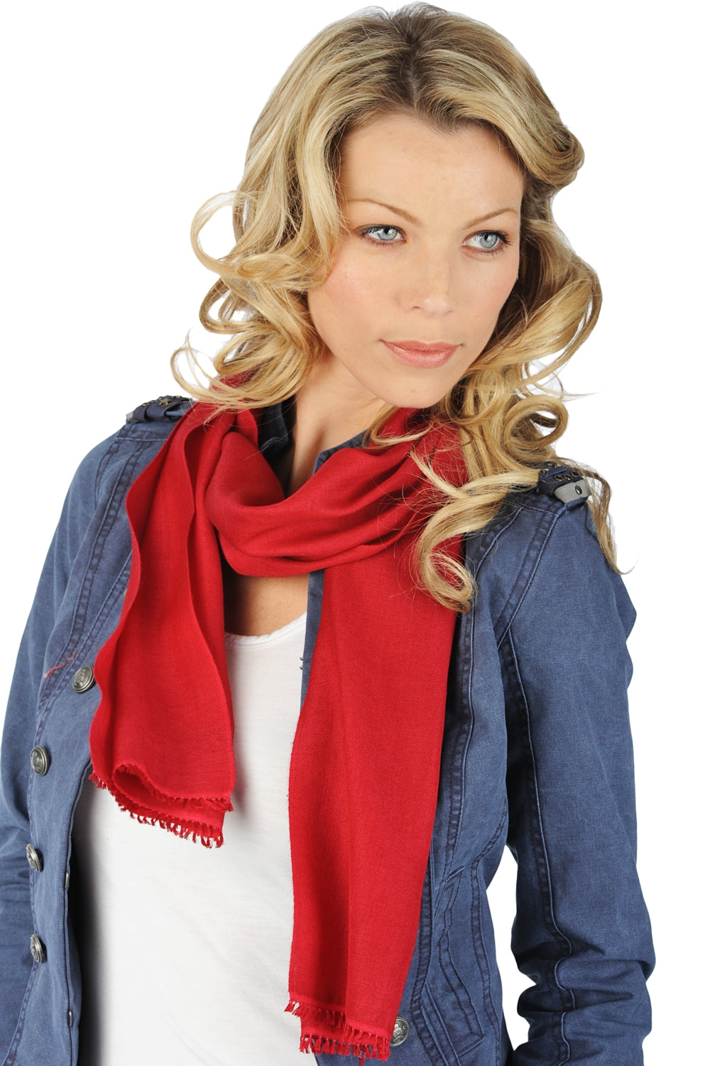 Women's cashmere and silk Scarva scarf - cherry - Mahogany
