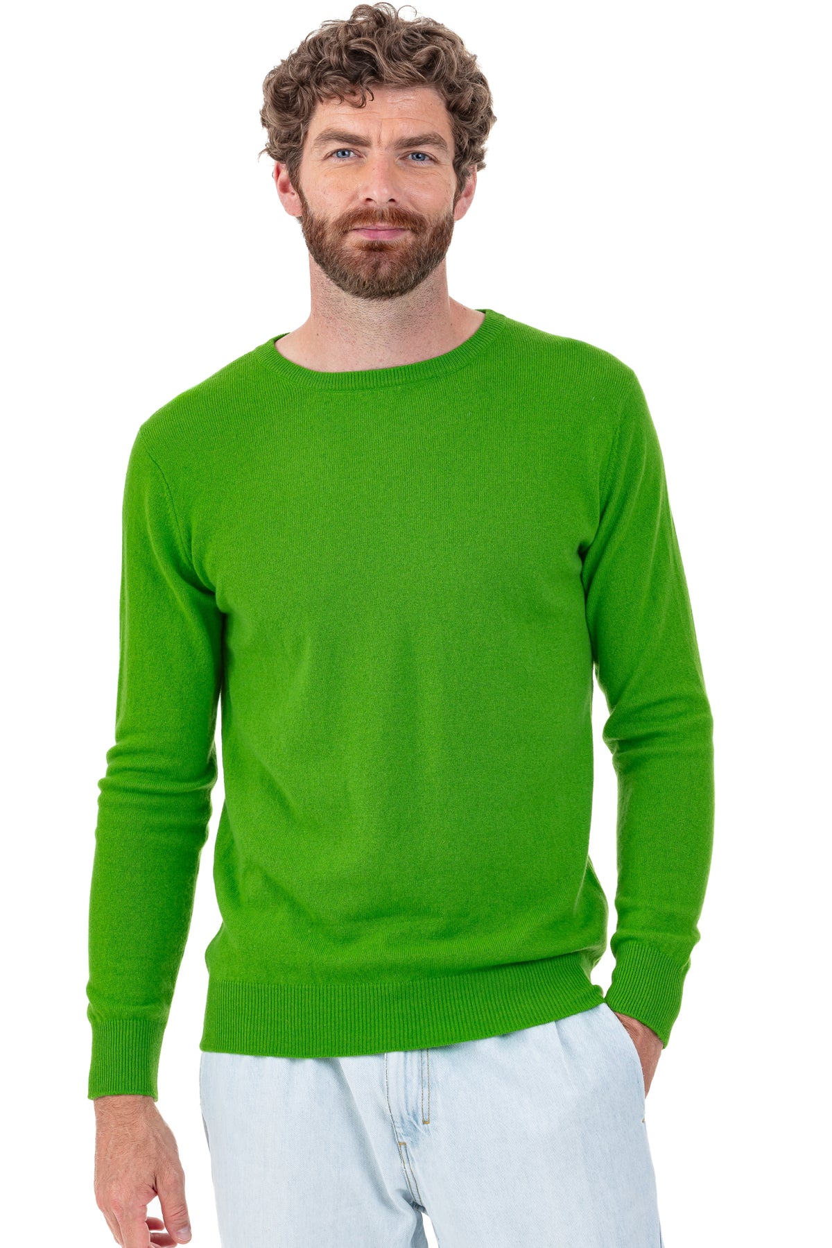 Tao in men's cashmere - flash green - Mahogany