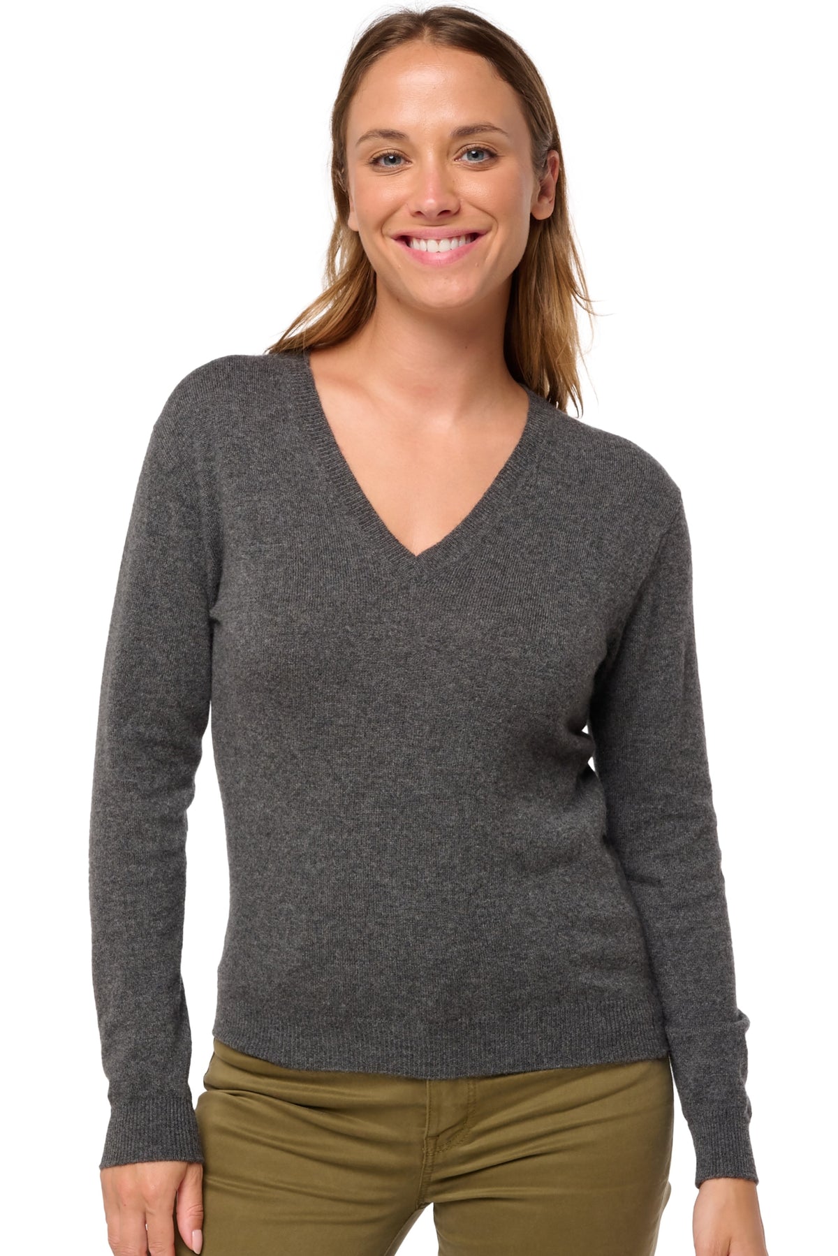Tessa in cashmere for women - dark grey - Mahogany