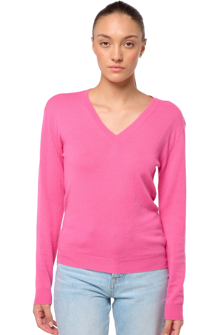 Tessa in cashmere for women - flashy rose - Mahogany