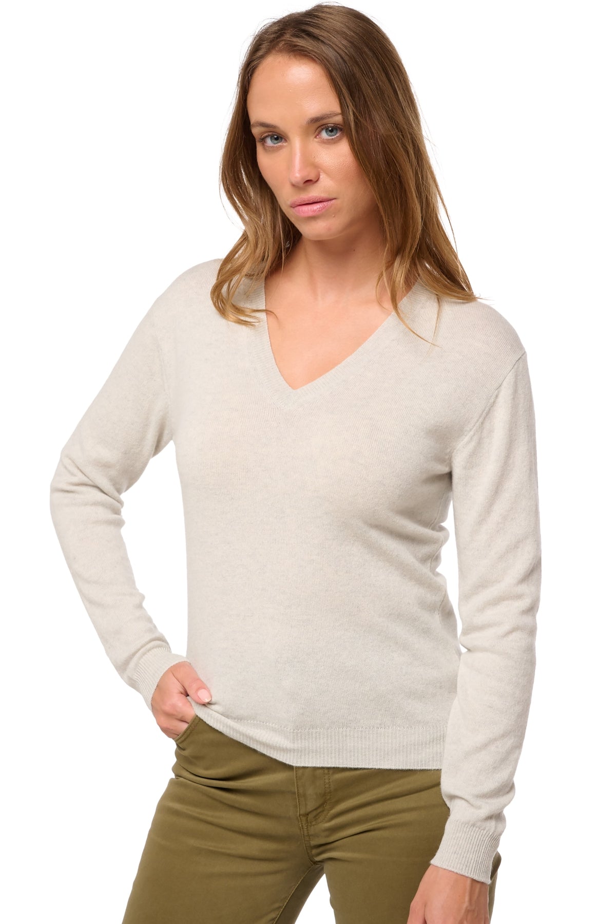 Tessa in cashmere for women - fluo white - Mahogany