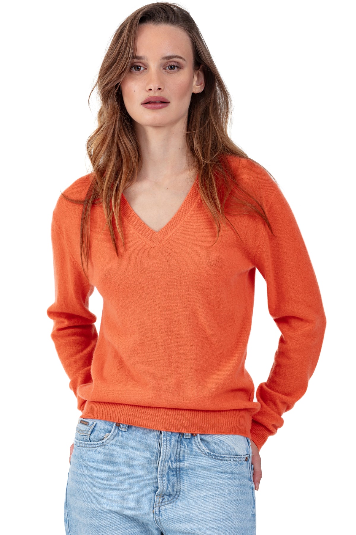 Tessa women's cashmere - nectarine - Mahogany