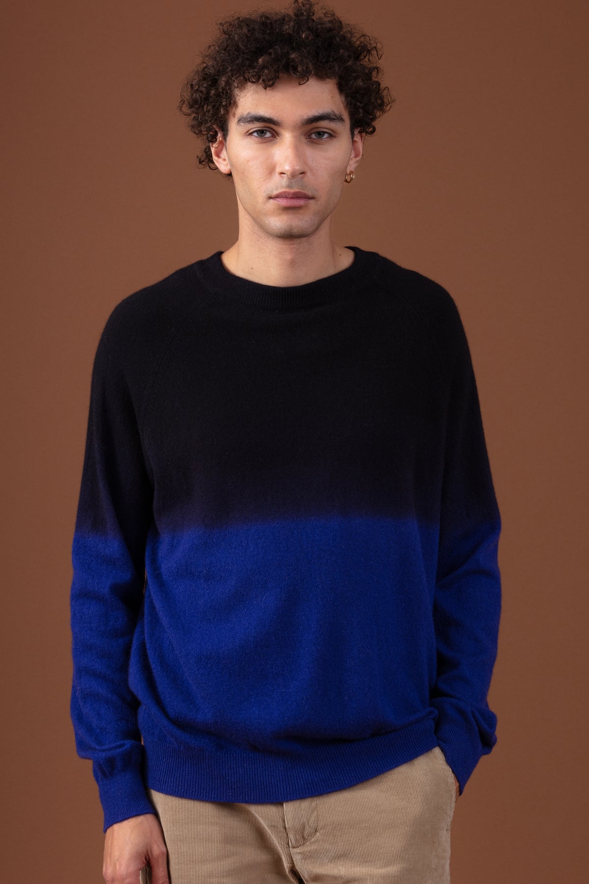 Ticino in cashmere for men - black / ultra marine - Mahogany