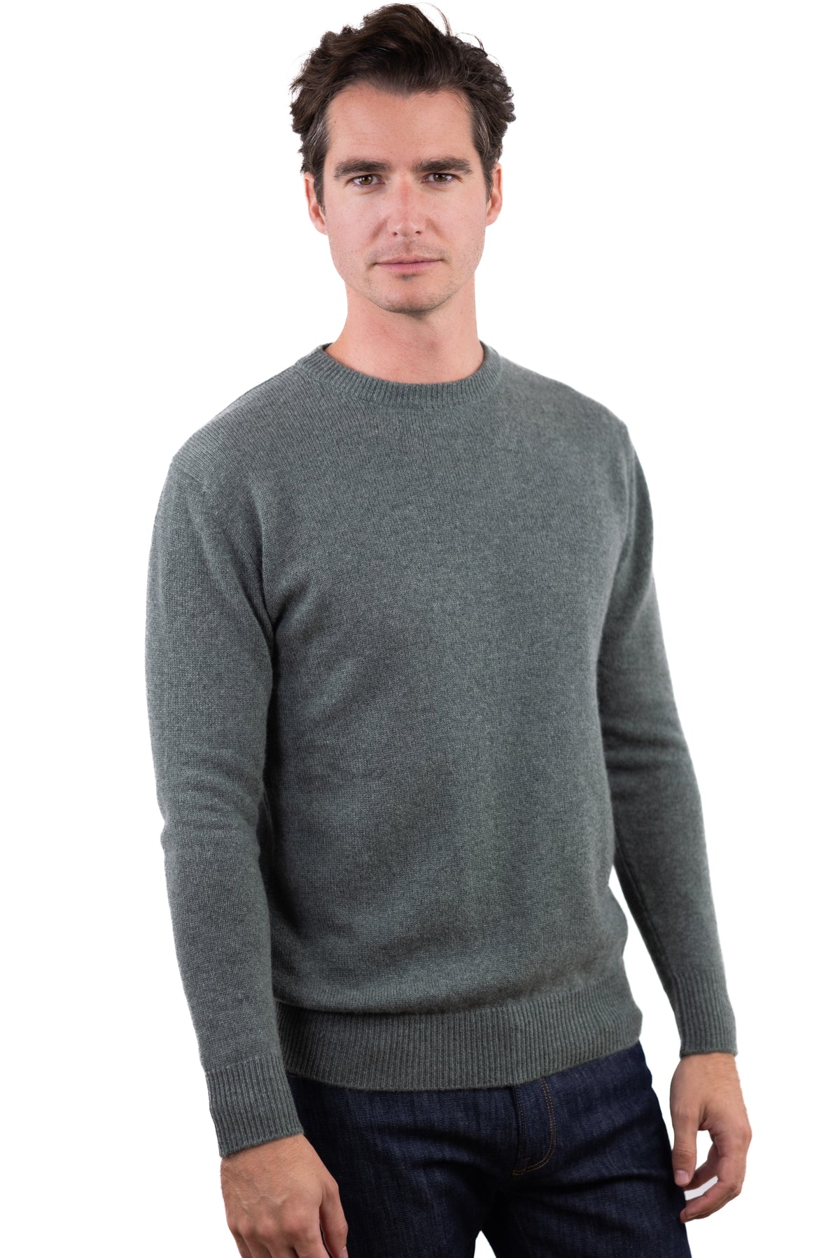 Touraine men's cashmere jumper - military green - Mahogany