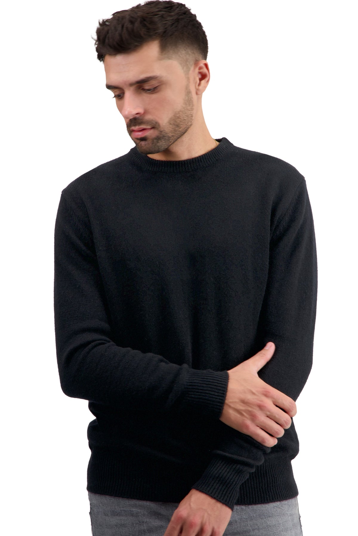 Touraine men's cashmere jumper - black - Mahogany