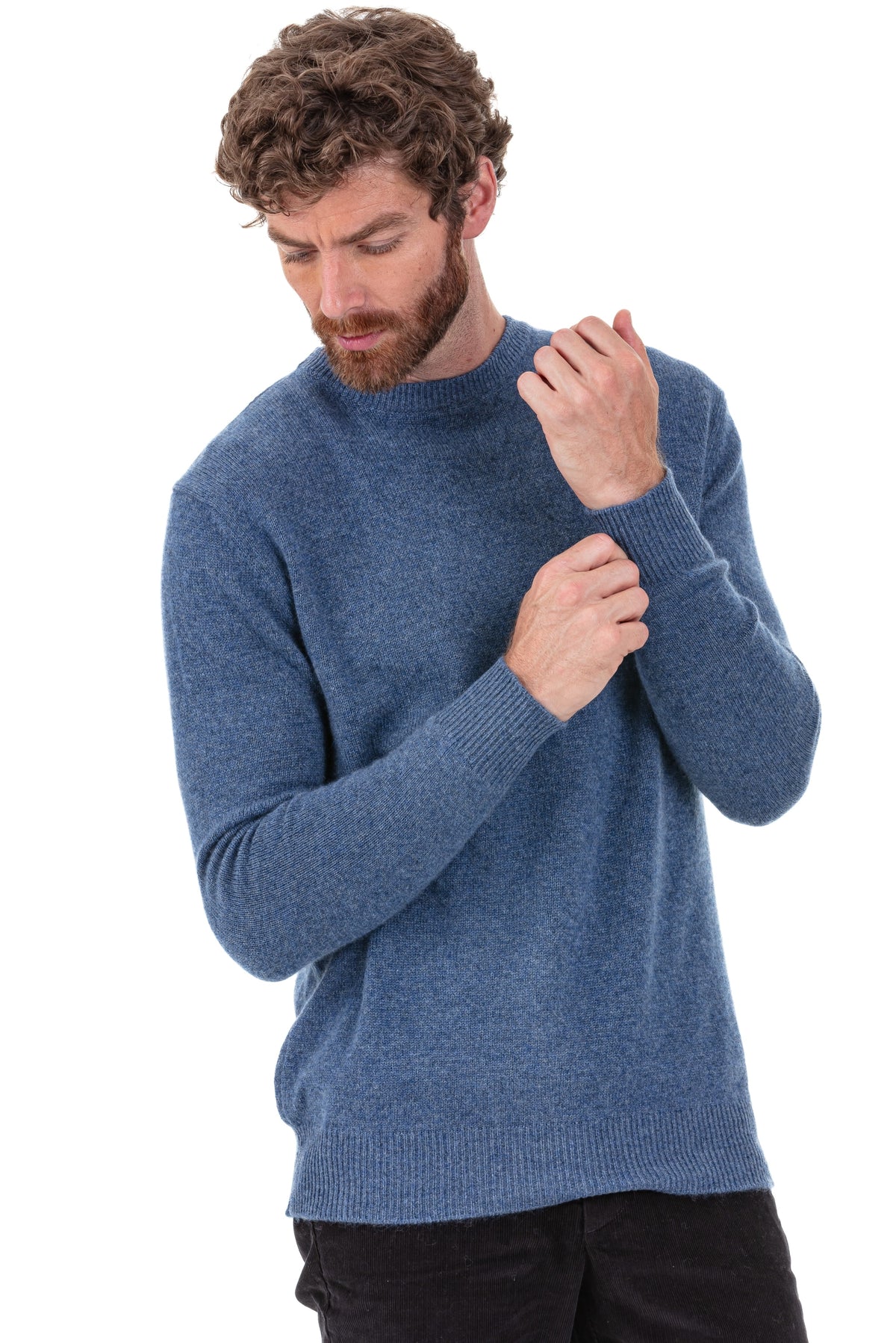 Touraine men's cashmere jumper - nordic blue - Mahogany