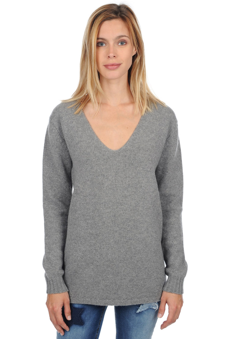 Vanessa women's cashmere - marl grey - Mahogany