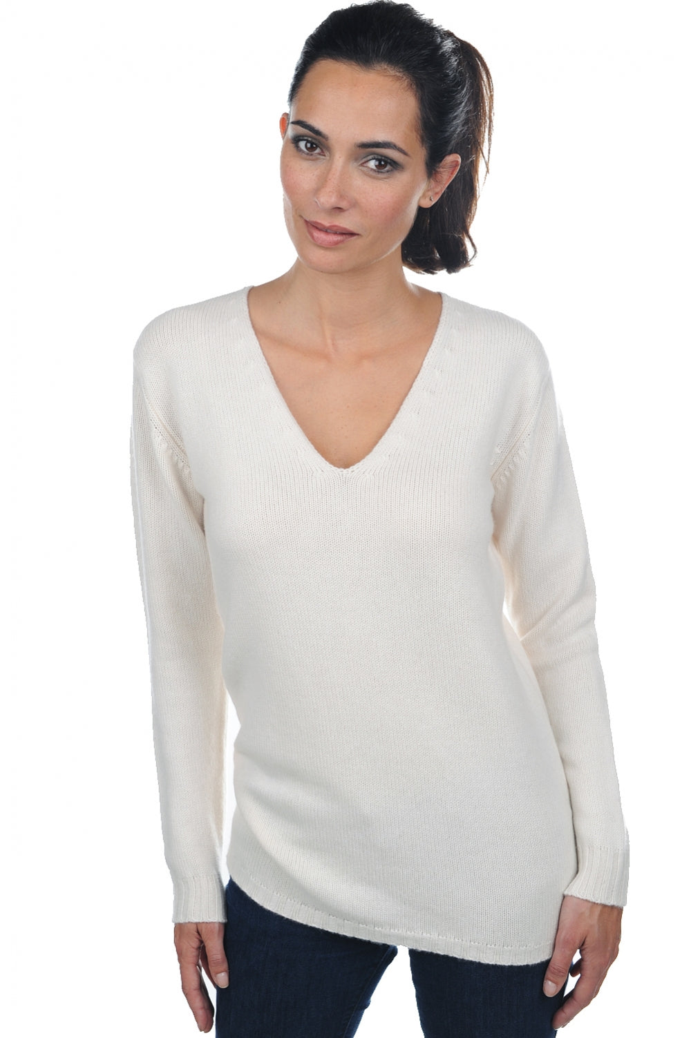 Vanessa women's cashmere - natural ecru - Mahogany