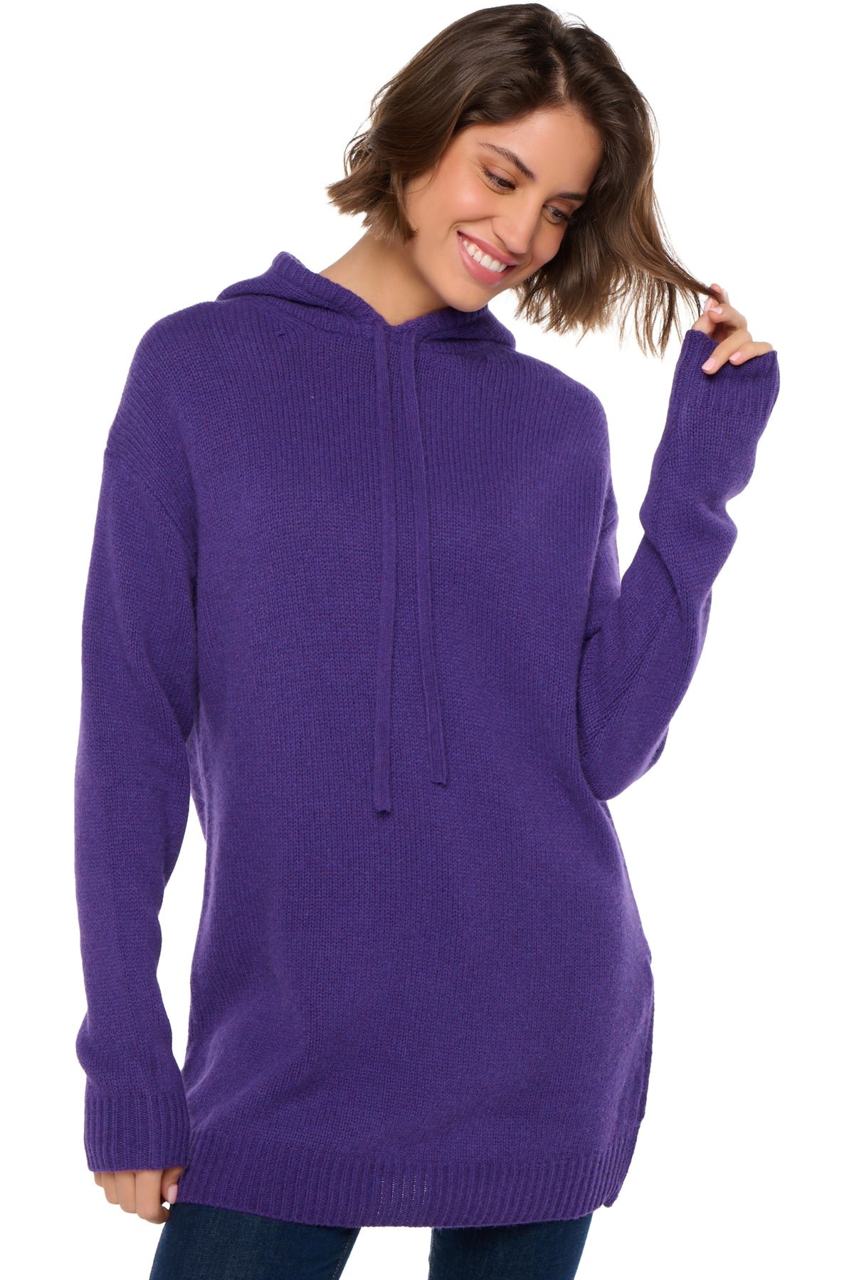 Veria in yak for women - deep purple - Mahogany