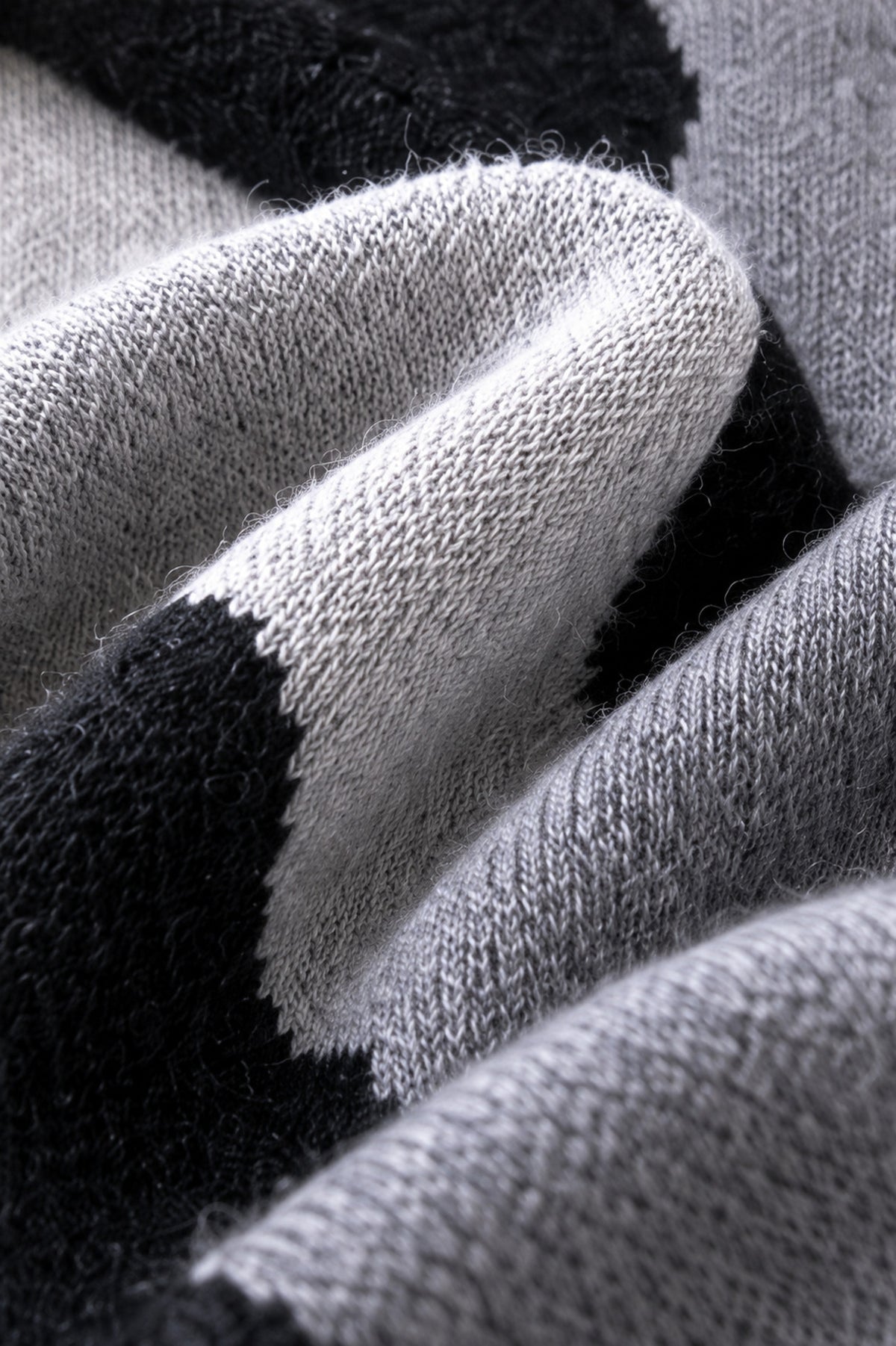 Wilfried in cashmere and cotton for men - View 1 - black / heather grey / foggy - Mahogany