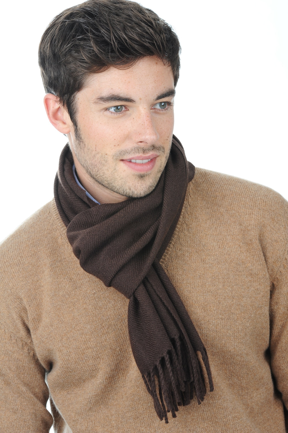 Zak170 in mixed cashmere - cappuccino - Mahogany