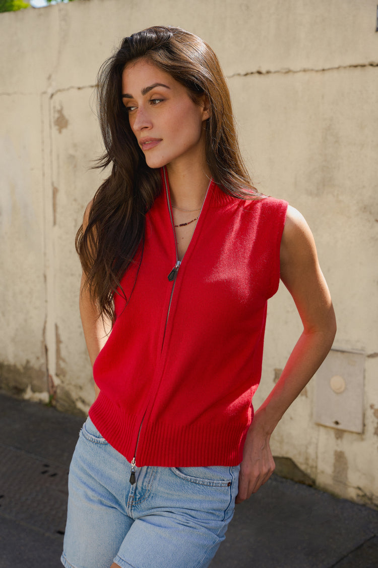 Zaza cashmere women's jumper - velvet red - Mahogany