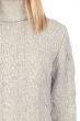 Cashmere ladies chunky sweater blanche flanelle chine l
