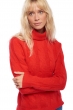 Cashmere ladies chunky sweater blanche rouge l