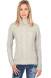 Cashmere ladies roll neck blanche flanelle chine xs