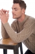Cashmere men chunky sweater acharnes natural stone s