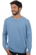 Cashmere men chunky sweater bilal azur blue chine 4xl
