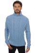 Cashmere men chunky sweater platon azur blue chine 4xl