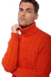 Cashmere men chunky sweater villepinte bloody orange 2xl