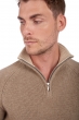 Cashmere men polo style sweaters angers natural brown natural beige m