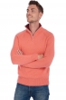 Cashmere men polo style sweaters angers peach bordeaux 2xl