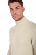 Cashmere men polo style sweaters artemi natural ecru 2xl
