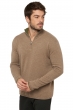 Cashmere men polo style sweaters cilio ivy green natural brown 2xl